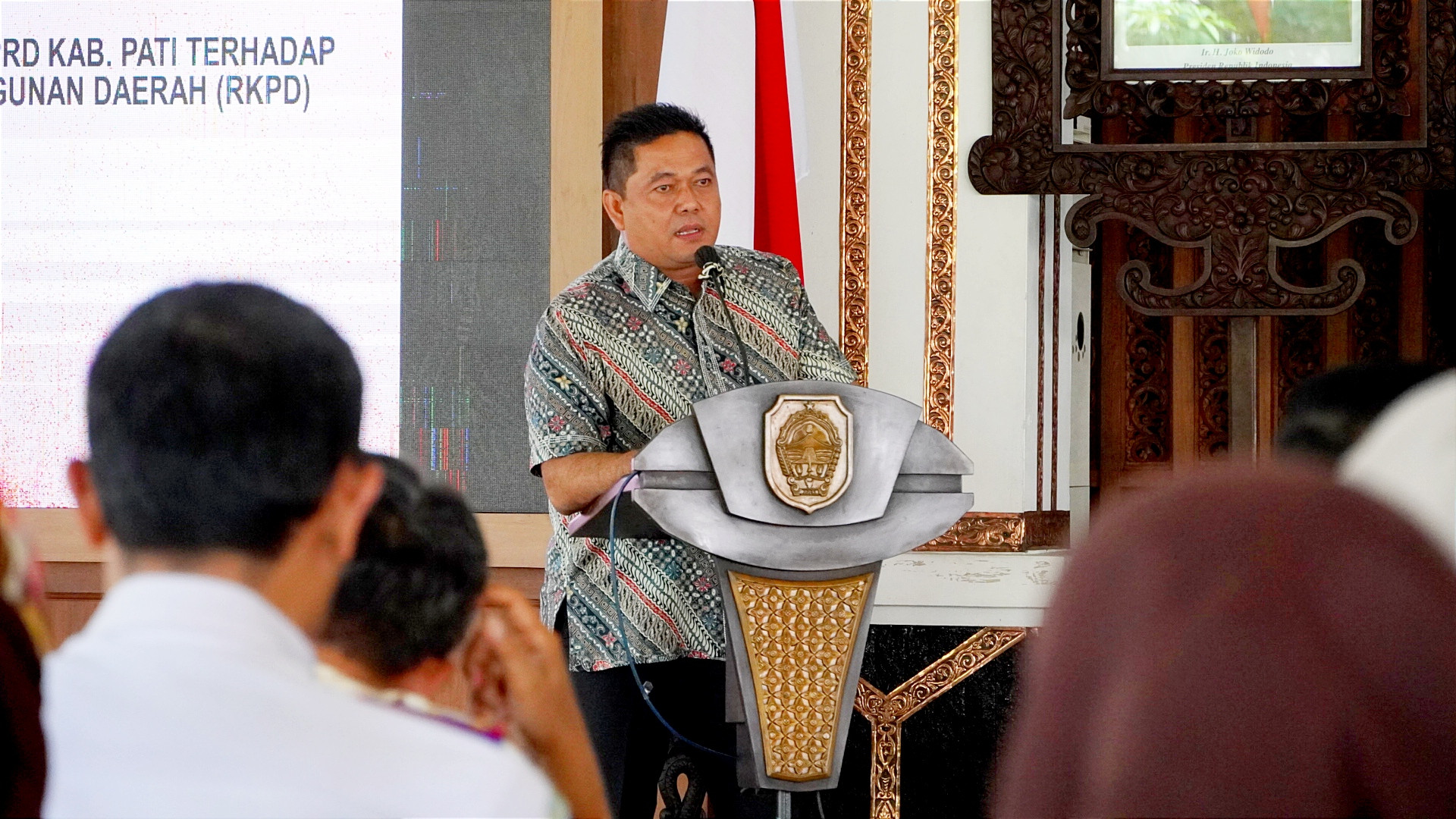 Ali Badrudin saat menyampaikan Pokir Anggota Dewan dalam acara Konsultasi Publik Rancangan RKPD Kabupaten Pati 2024